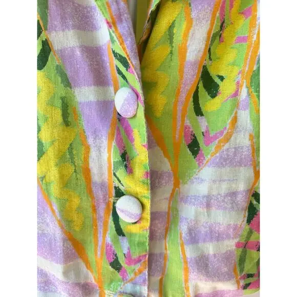 Colin LoCascio Anthropologie 100% Linen Jesse Abstract Blazer S - Picture 5 of 9